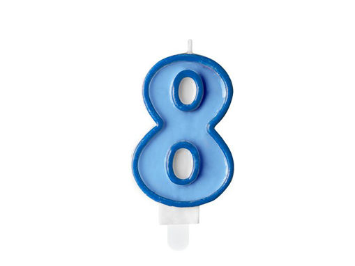 Picture of BIRTHDAY CANDLE BLUE NUMBER 8